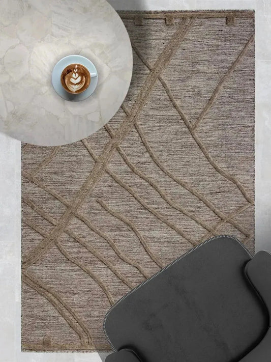 Alicia 150 Beige Modern Wool Rug - RugSpot