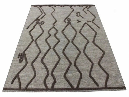 Alicia 160 Grey Modern Wool Rug - RugSpot