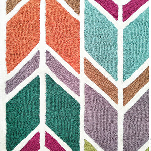 Amber Multi-colour Modern Wool Rug - RugSpot