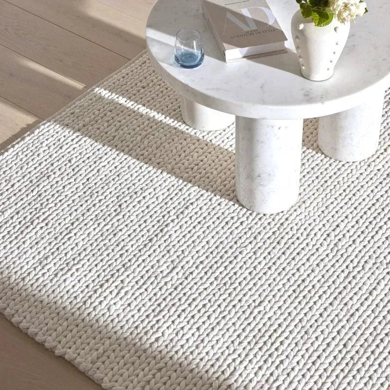 Braids Cream Modern Wool Rug - RugSpot