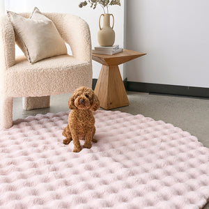 Bubble Blush Round - Machine Washable Rug - RugSpot