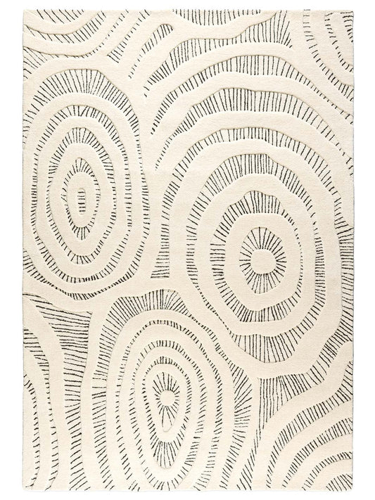 Claude 572 Bone Modern Wool Rug - RugSpot