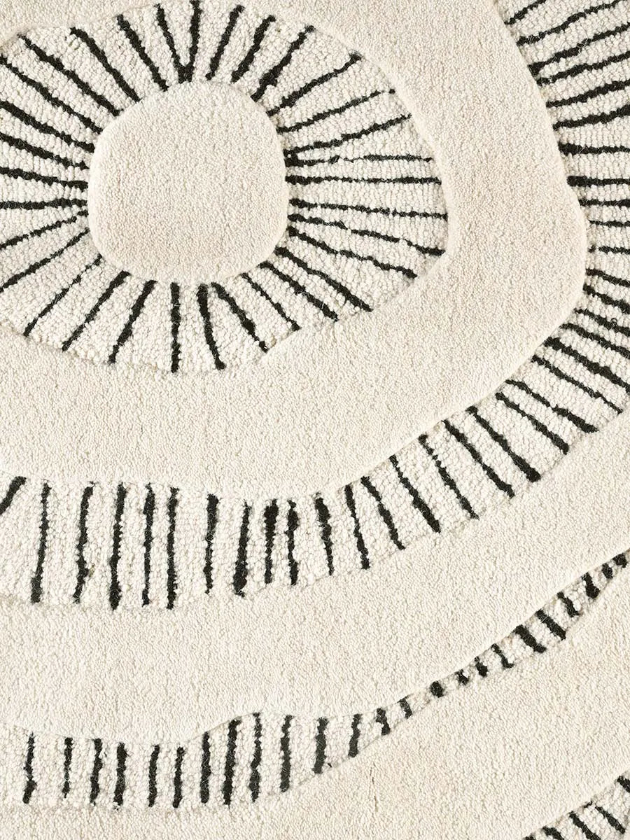 Claude 572 Bone Modern Wool Rug - RugSpot