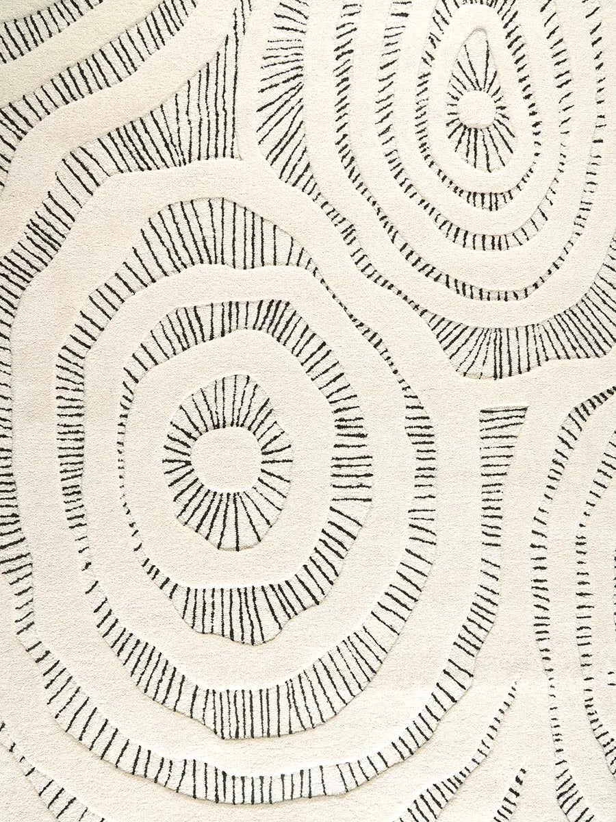 Claude 572 Bone Modern Wool Rug - RugSpot