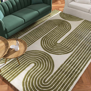 Claude 574 Green Modern Wool Rug - RugSpot