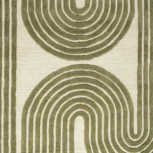 Claude 574 Green Modern Wool Rug - RugSpot