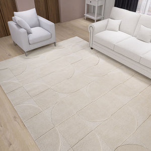 Claude 576 White Modern Wool Rug - RugSpot