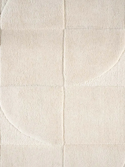 Claude 576 White Modern Wool Rug - RugSpot