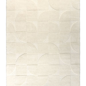 Claude 576 White Modern Wool Rug - RugSpot