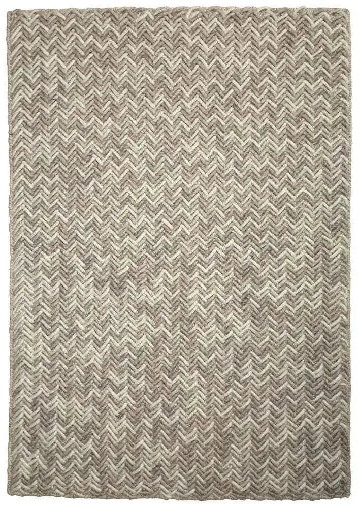 Criss-Cross Latte Modern Wool Rug - RugSpot