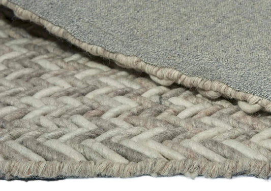 Criss-Cross Latte Modern Wool Rug - RugSpot