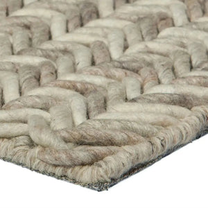 Criss-Cross Latte Modern Wool Rug - RugSpot