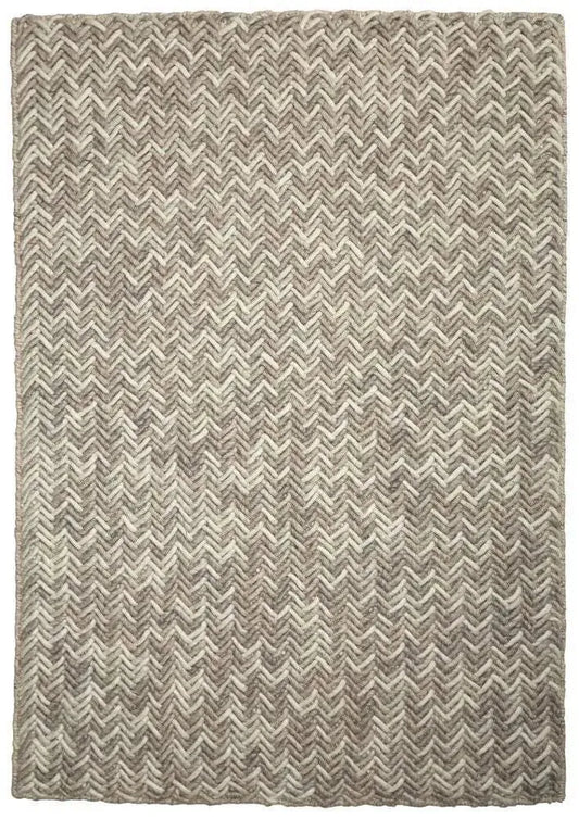 Criss-Cross Latte Modern Wool Rug - RugSpot