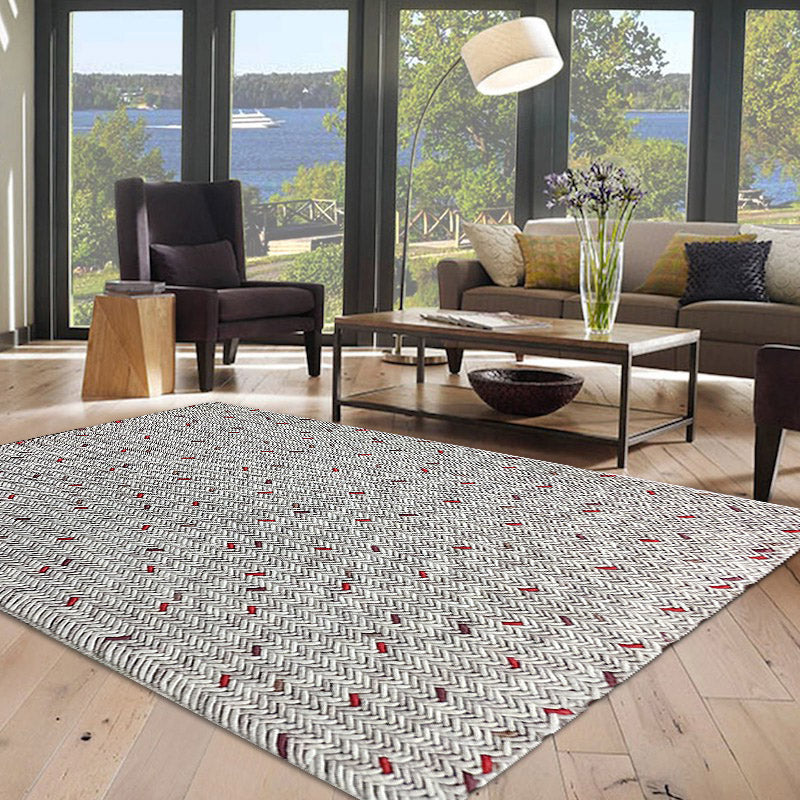 Criss-Cross Multi Modern Wool Rug