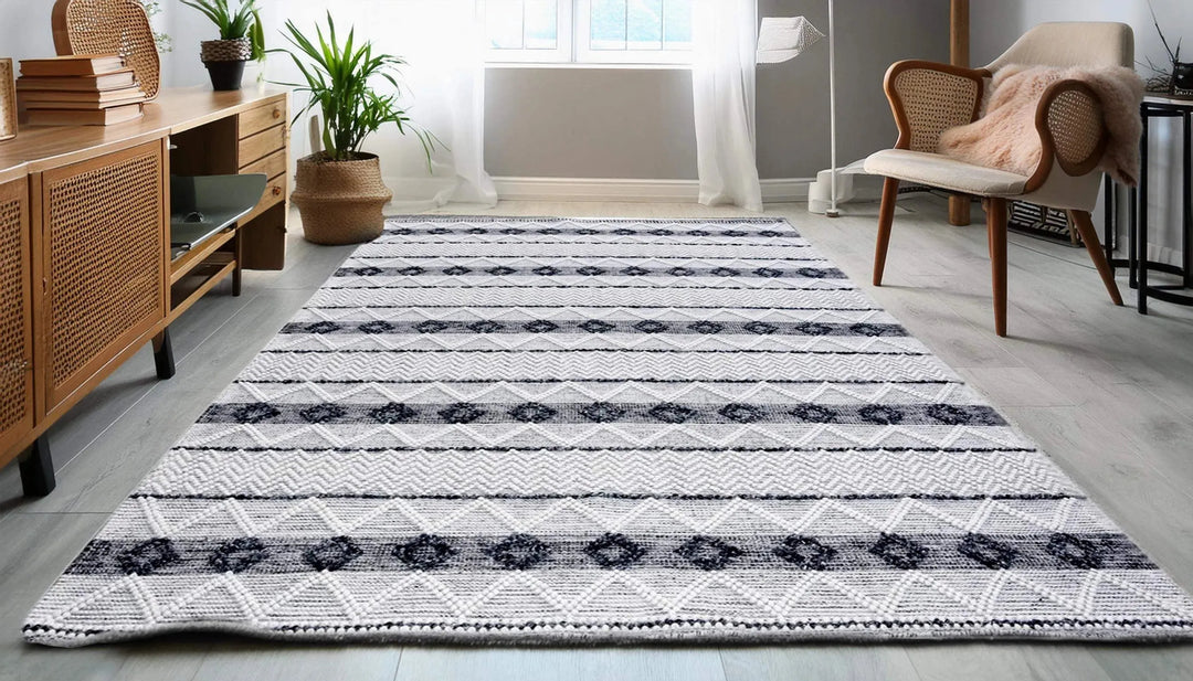 Ella 123 Ivory Modern Wool Rug - RugSpot