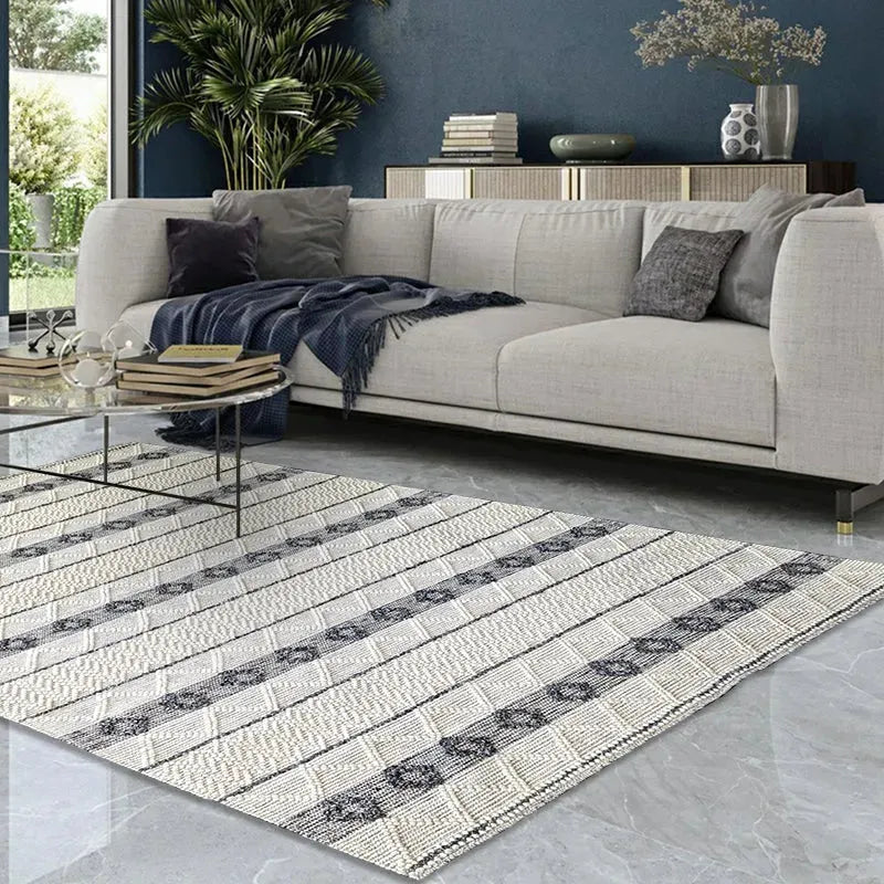 Ella 123 Ivory Modern Wool Rug - RugSpot