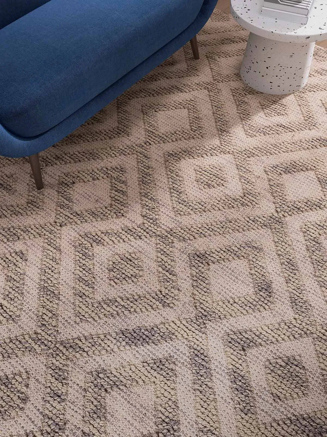 Ella 127 Beige Modern Wool Rug - RugSpot