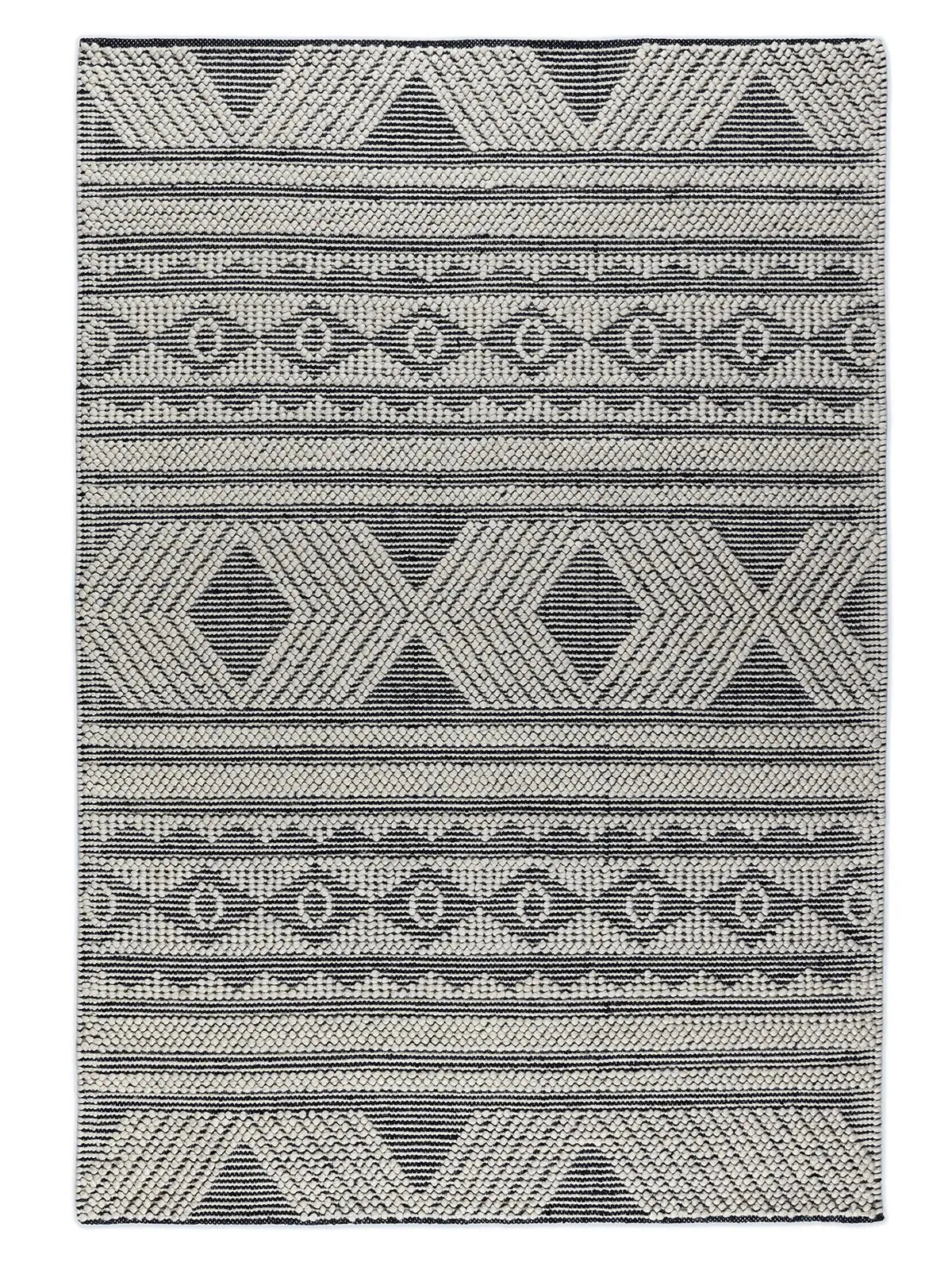 Ella 345 Black Modern Wool Rug - RugSpot