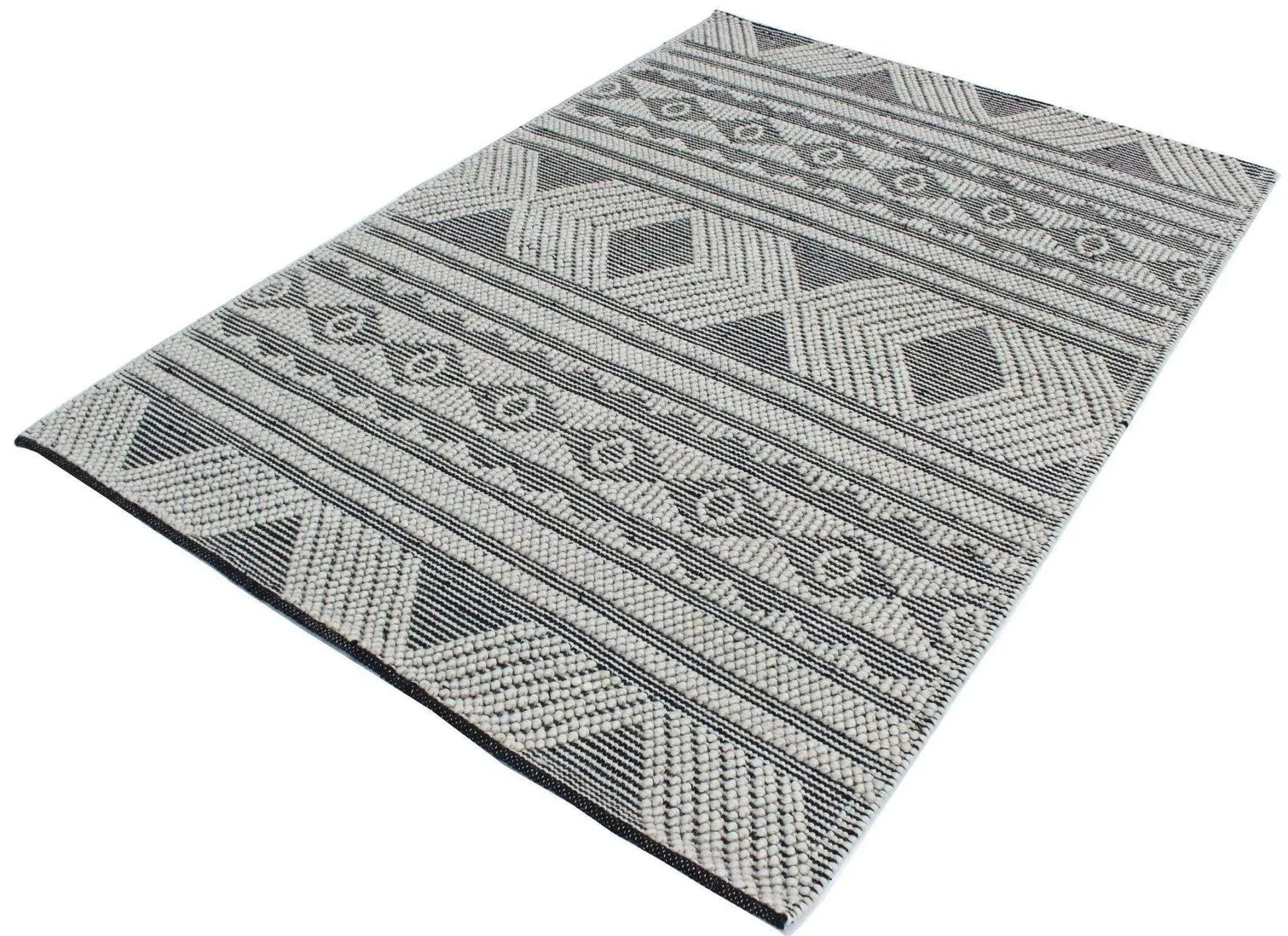 Ella 345 Black Modern Wool Rug - RugSpot