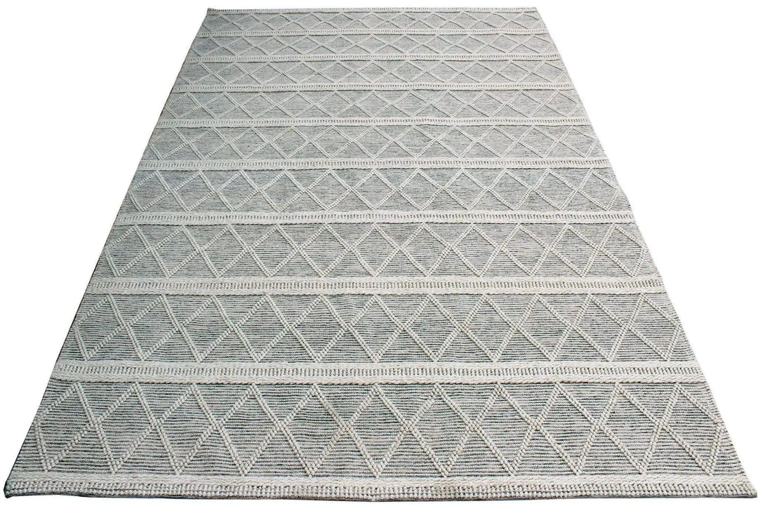 Ella 346 White Modern Wool Rug - RugSpot