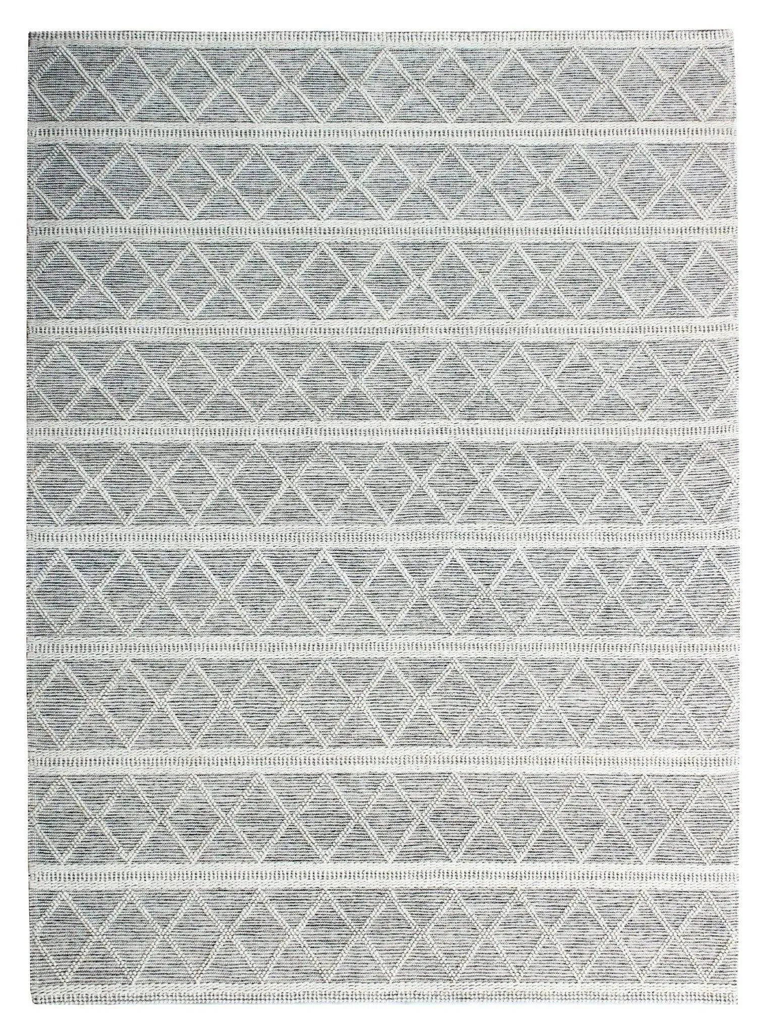 Ella 346 White Modern Wool Rug - RugSpot