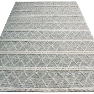 Ella 346 White Modern Wool Rug - RugSpot