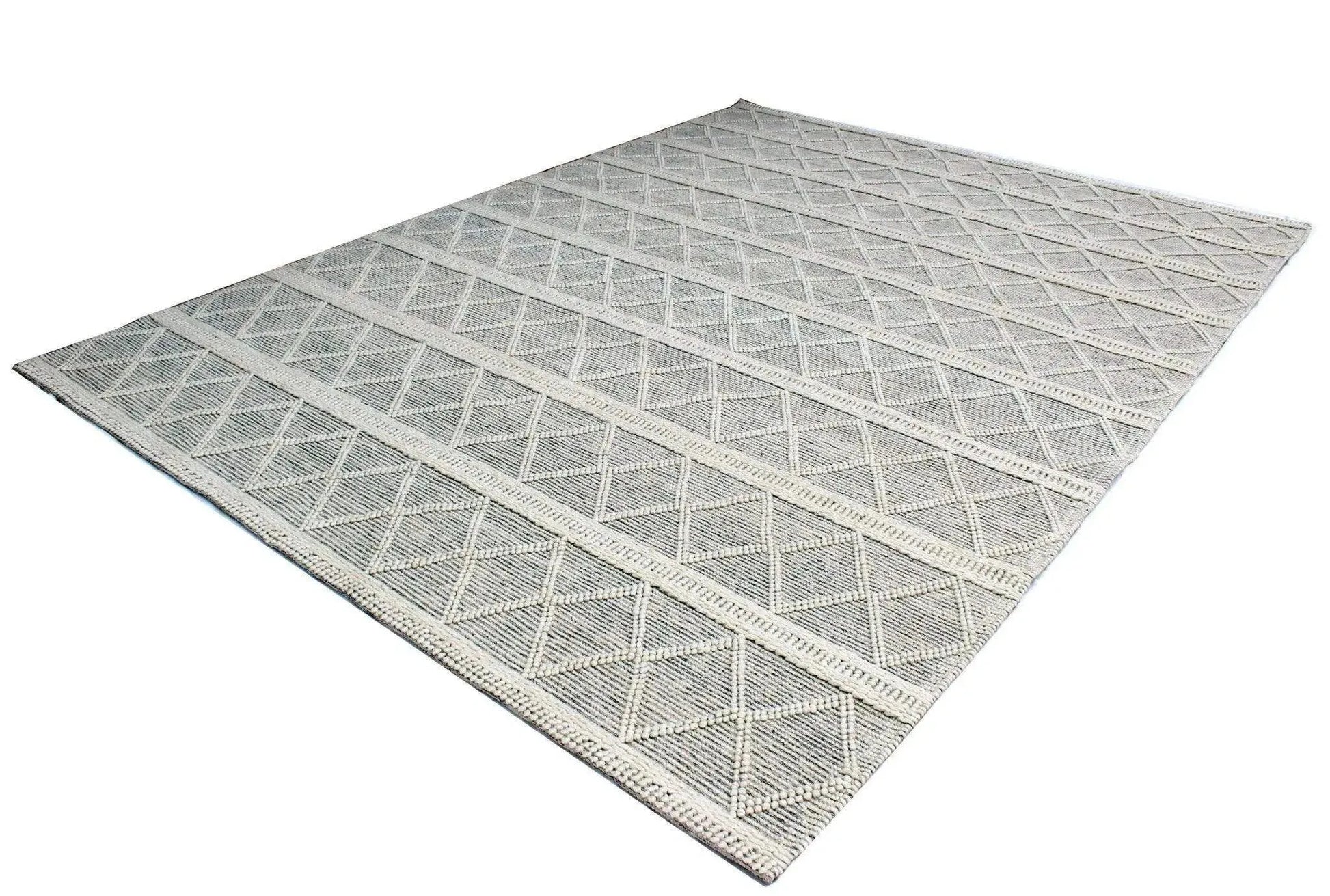 Ella 346 White Modern Wool Rug - RugSpot