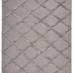 Estelle Lattice Grey Modern Silk Rug - RugSpot