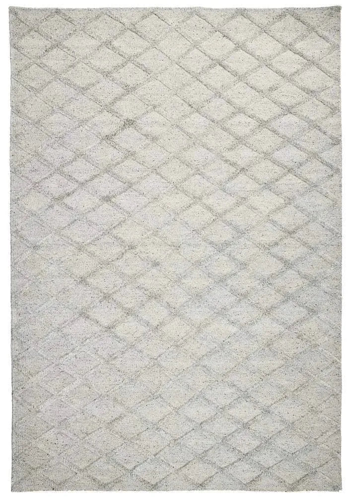 Estelle Lattice Silver Modern Silk Rug - RugSpot