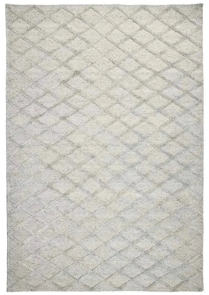 Estelle Lattice Silver Modern Silk Rug - RugSpot