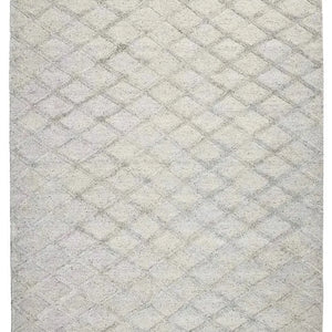 Estelle Lattice Silver Modern Silk Rug - RugSpot