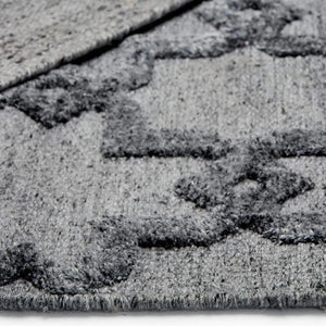 Estelle Trellis Grey Modern Silk Rug - RugSpot