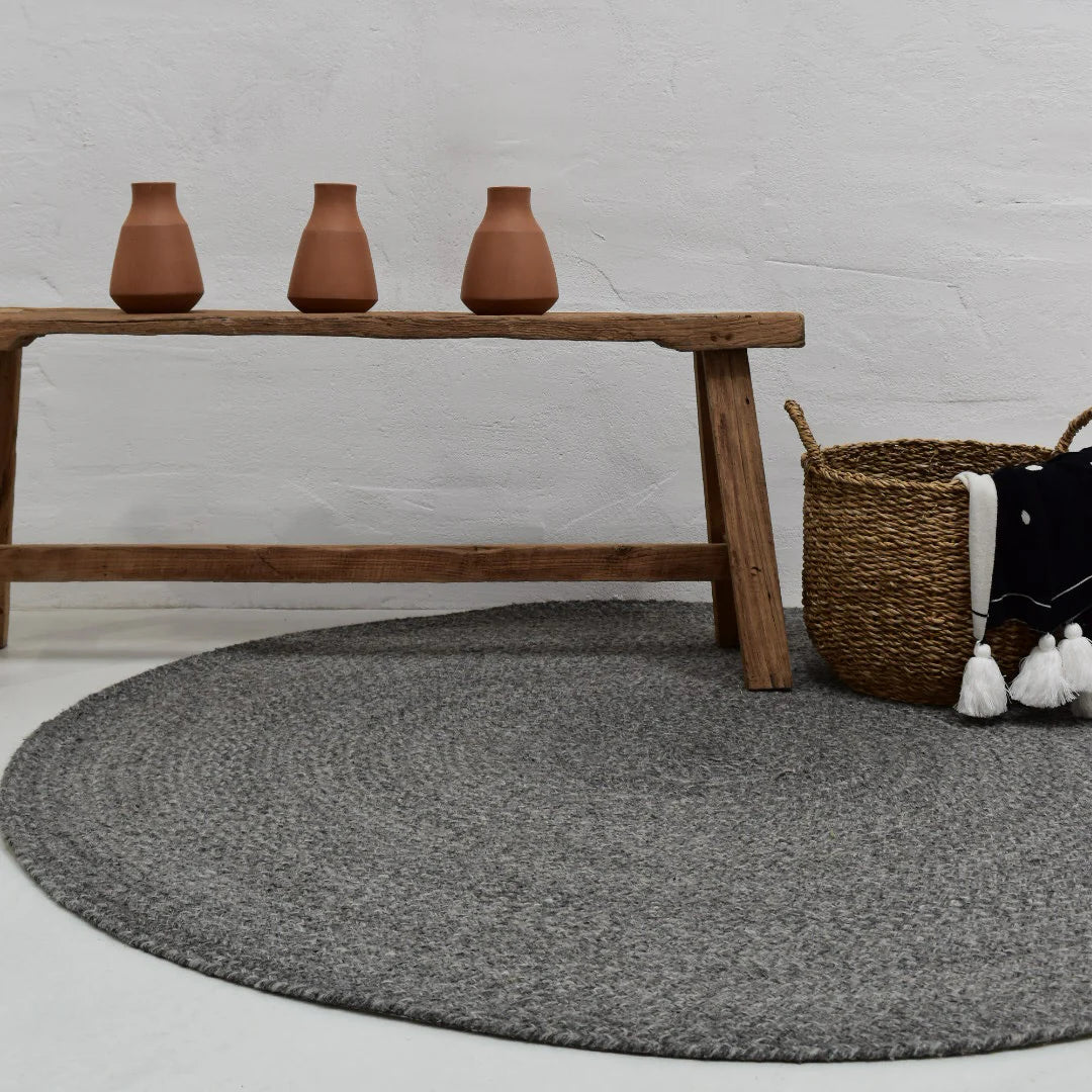 Fortuna Charcoal Round Rug - RugSpot