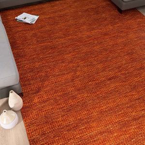 Grass-weave Terracotta Wool Rug - RugSpot