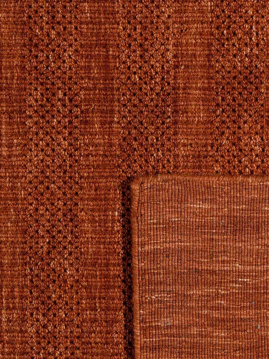 Grass-weave Terracotta Wool Rug - RugSpot