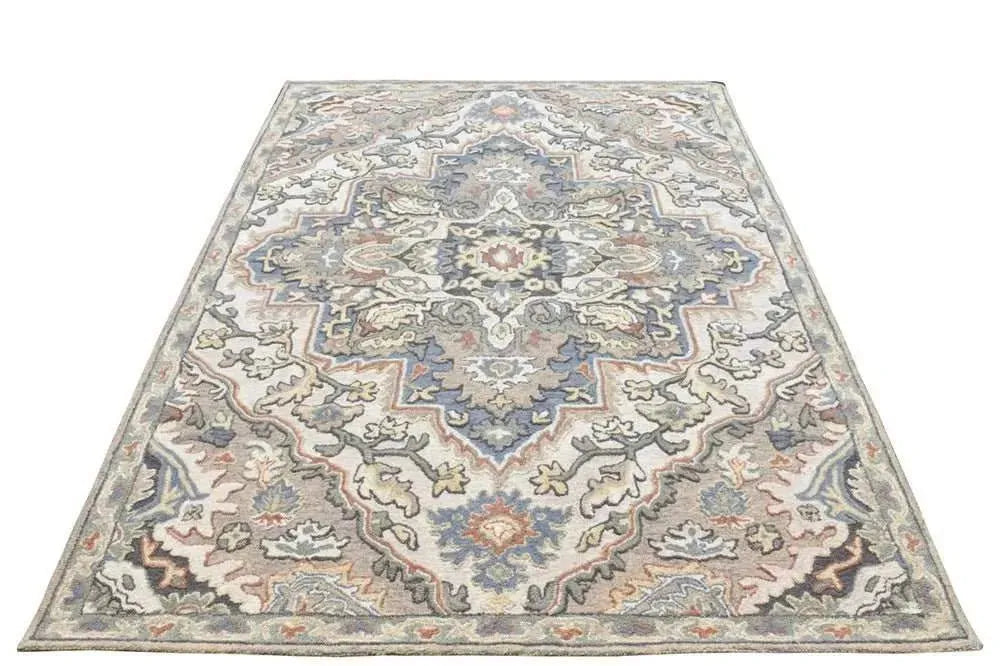 Heritage 330 Grey Traditional Wool Rug - RugSpot