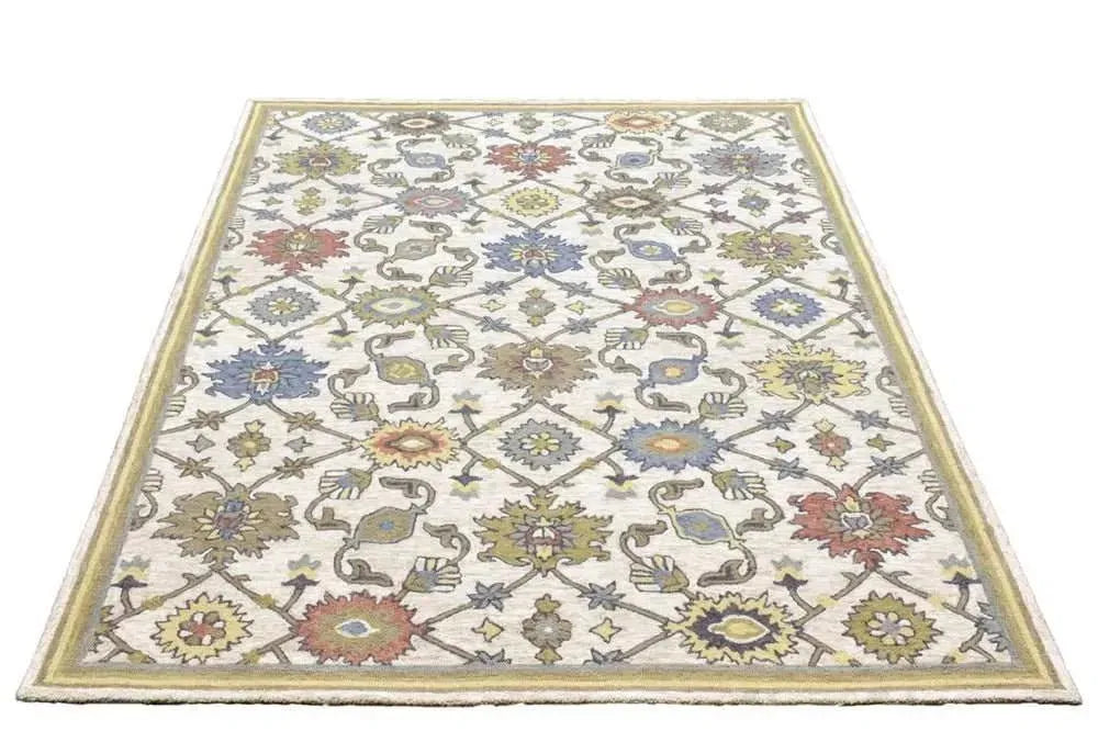 Heritage 458 Cream Traditional Wool Rug - RugSpot