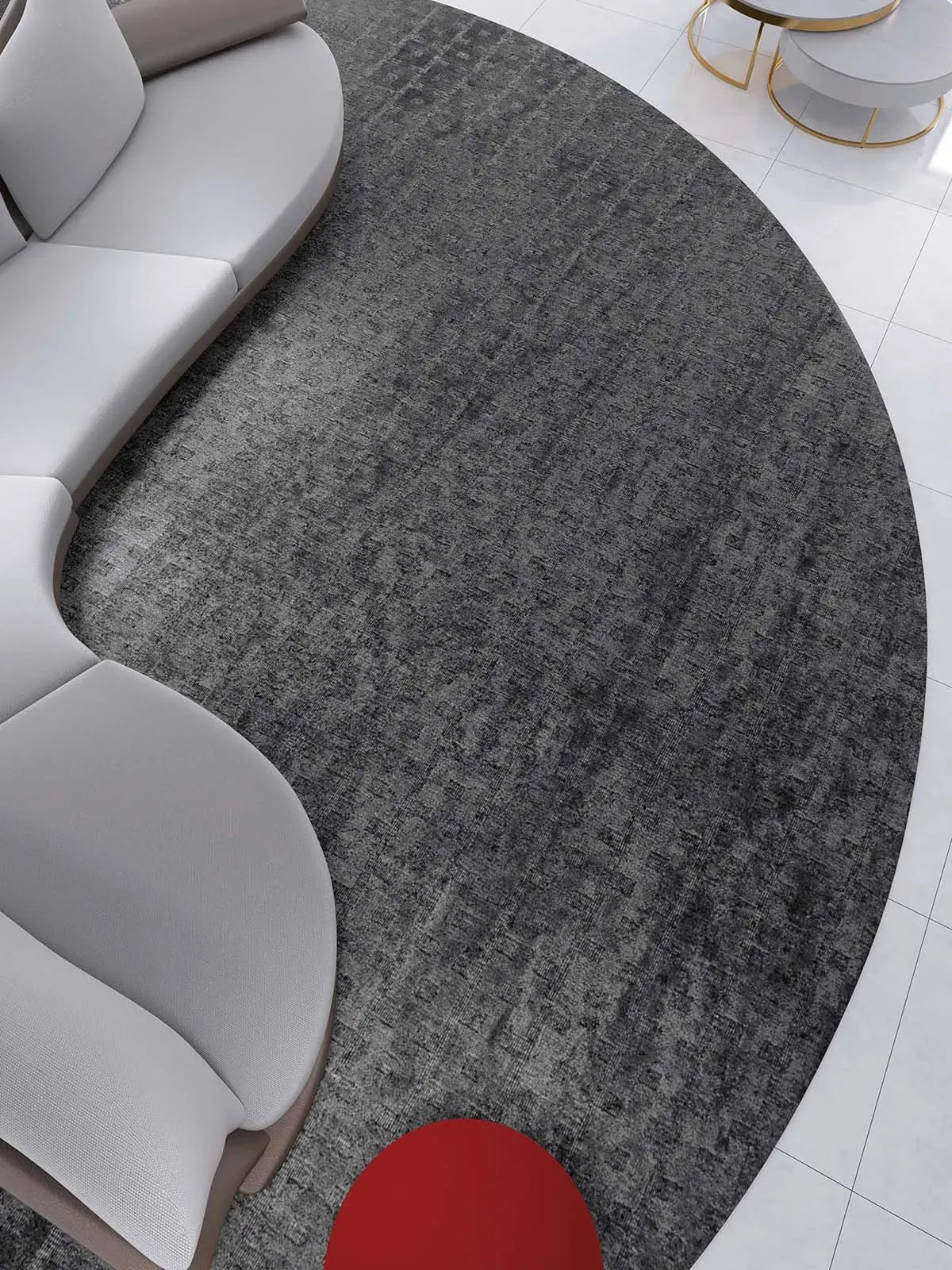 Ibiza Grey Modern Round Rug - RugSpot