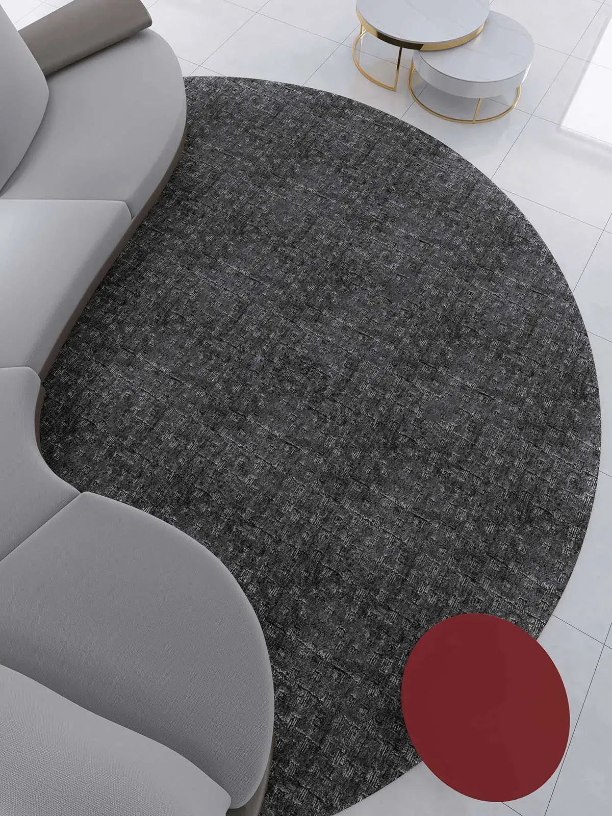 Ibiza Grey Modern Round Rug - RugSpot