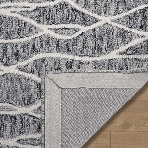 Loop 300 Grey Modern Wool Rug - RugSpot