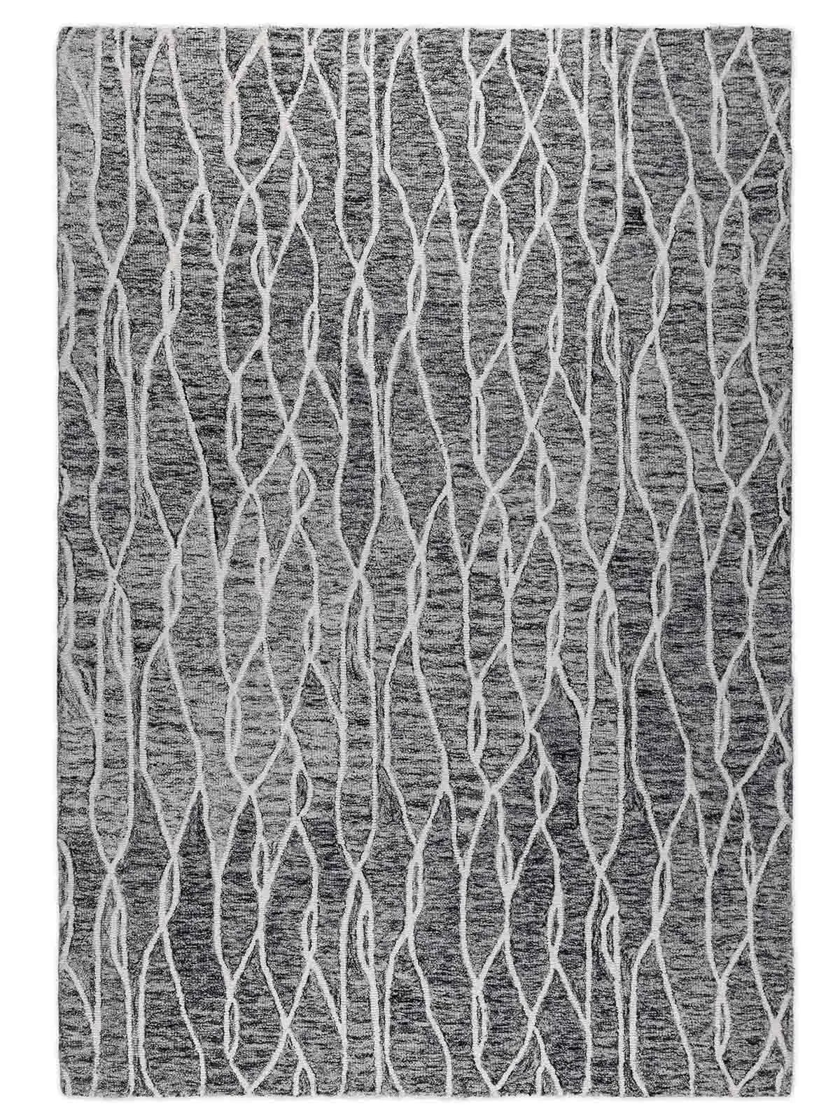 Loop 300 Grey Modern Wool Rug - RugSpot