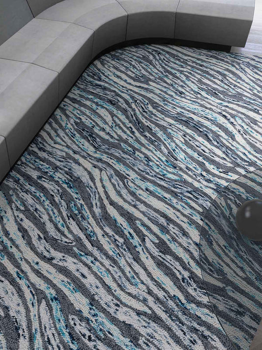 Loop 400 Blue Modern Wool Rug - RugSpot