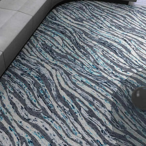 Loop 400 Blue Modern Wool Rug - RugSpot