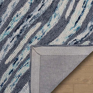 Loop 400 Blue Modern Wool Rug - RugSpot