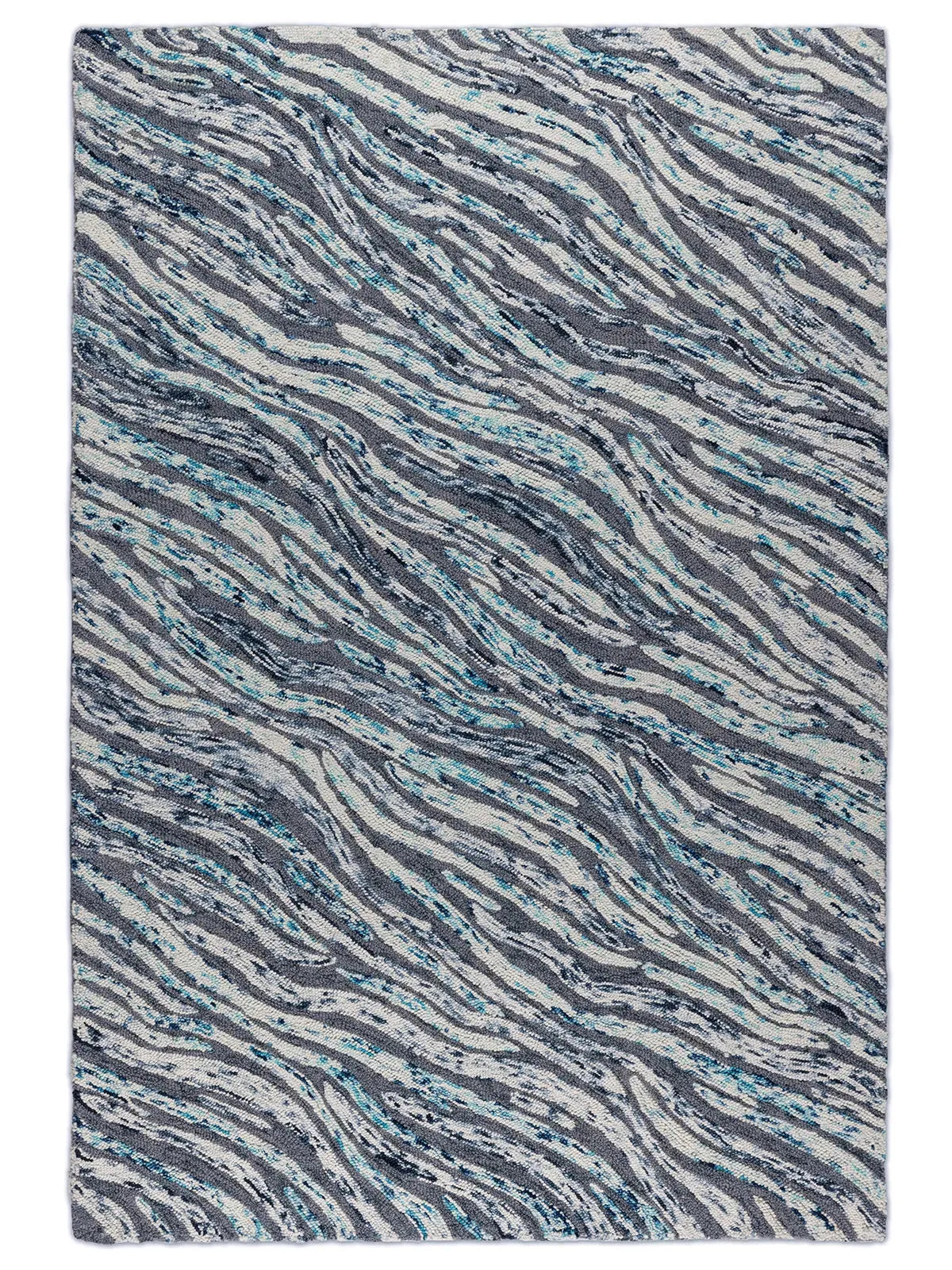 Loop 400 Blue Modern Wool Rug - RugSpot