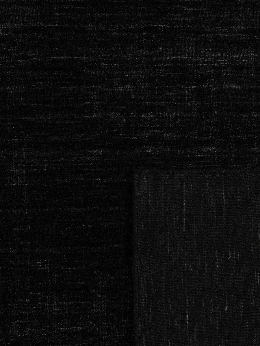 Midnight Black Modern Wool Rug - RugSpot