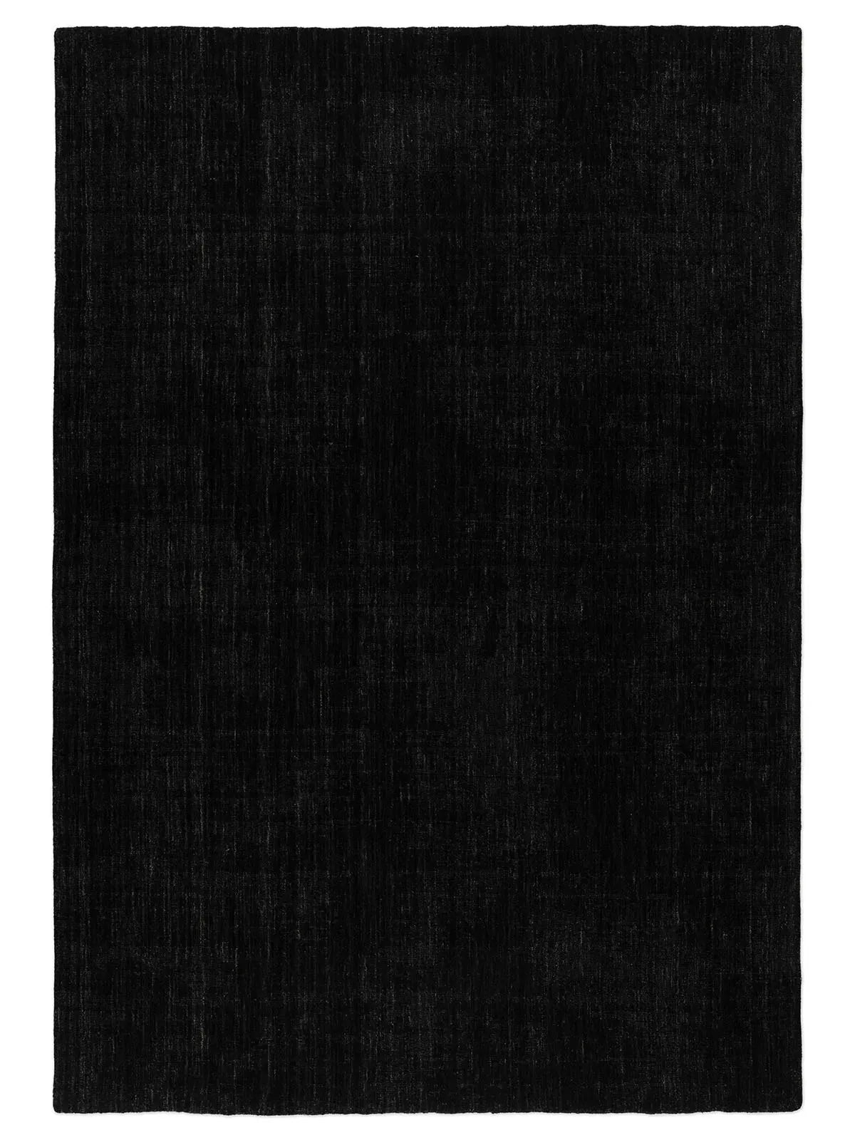 Midnight Black Modern Wool Rug - RugSpot