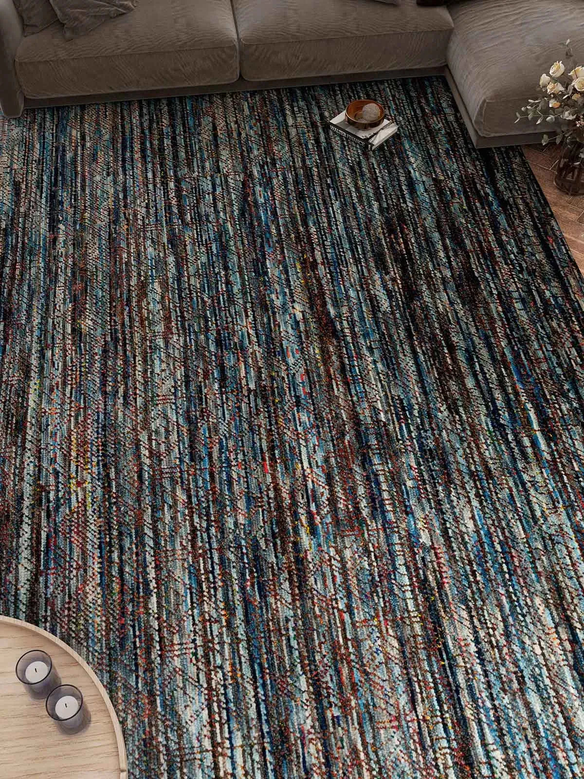 Perry 652 Aqua Modern Wool Rug