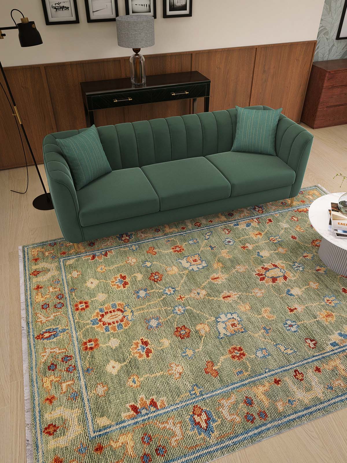 Persiana 240 Green Traditional Wool Rug - RugSpot