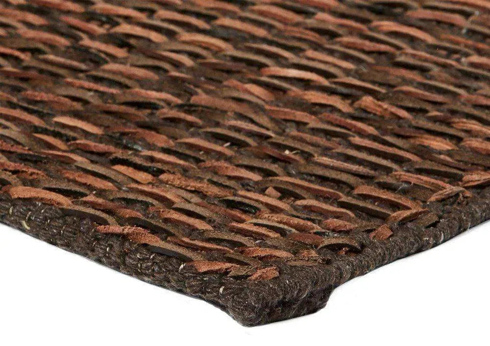 Rockport Brown Modern Leather Rug - RugSpot